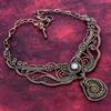 Collier Fossil Ammonite Collier Pierre de Lune Arc-en-ciel Collier Réglable Enroulé de Fil de Cuivre