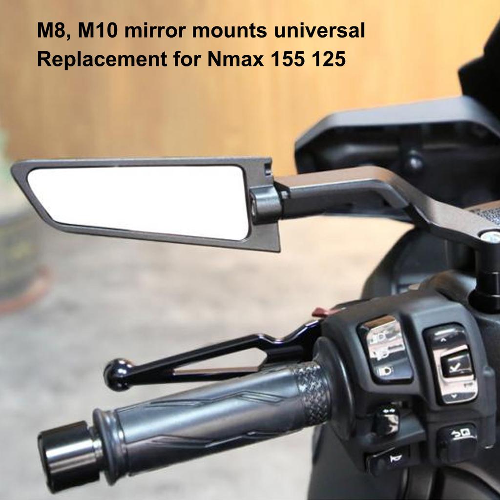 Motocyklové zpětné zrcátko, aerodynamické otočné, hliníkové slitinové boční zrcátka pro motocykly, širší úhel pohledu pro Nmax 155 125