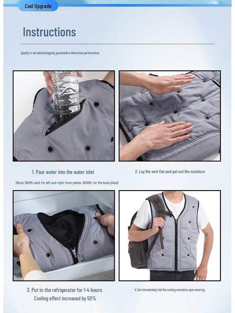 Unisex Summer Cooling Vest with Ice Water Circulation