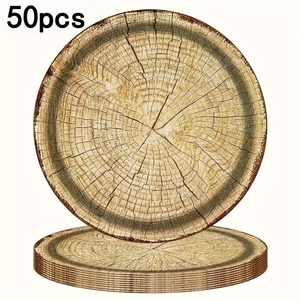 

Wood Grain Disposable Dining Plate, Printed Thick Paper Plate, Suitable for Holiday Gatherings and Party Supplies