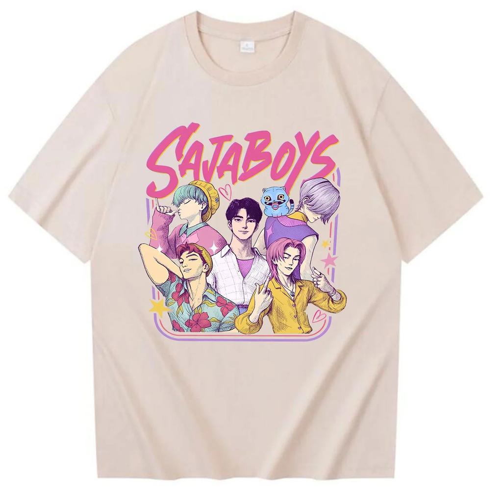 Kpop Demon Hunters Saja Boys T-Shirt Y2K Harajuku Style O-Neck Tee Fan Gift & Collectible Merchandise Fashion Loose Tops