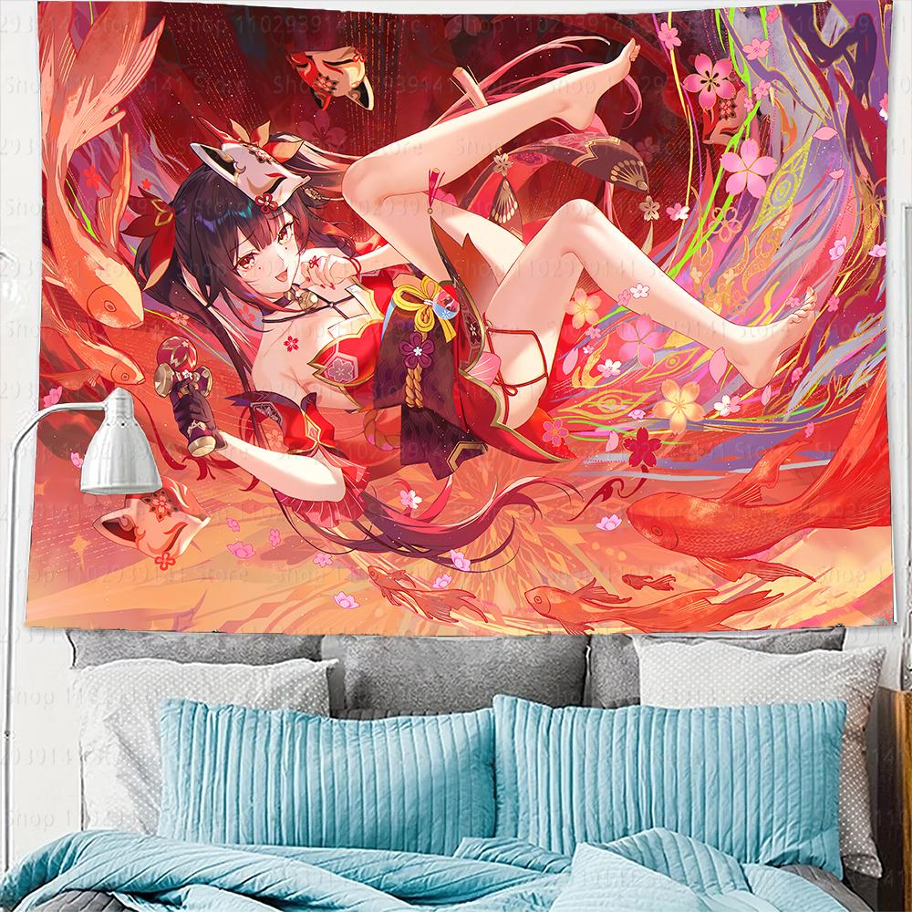 90x150cm Anime Honkai: Star Rail Sparkle Tapestry Kawaii Decorate Wall Tapestry Cute Gift Flags Anime Hanging Pictures 120x180cm