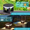 Circular Solar Post Light Outdoor Solar Pillar Light LED Fence Deck Cap Lantern Waterproof Flat Surface Patio Garden Patio Decor
