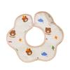 Class A Newborn Baby Saliva Towel Crepe Waterproof Petal Bib Autumn Winter Children Eating Cartoon Cotton Bib