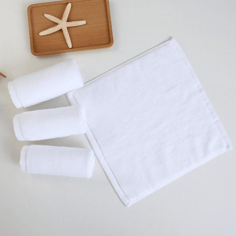 Thickened Pure Cotton White Hand Towel - Small, Non-Shedding, Highly Absorbent