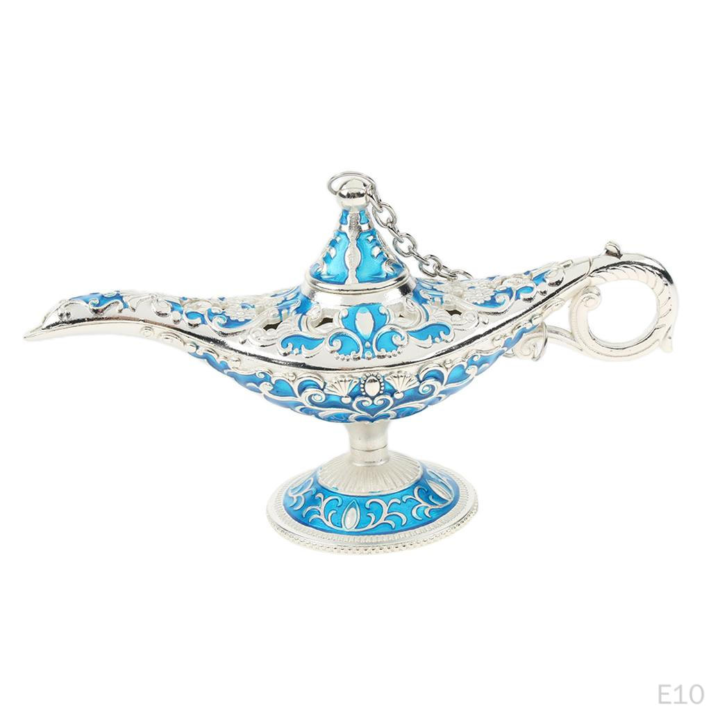 Shiny Vintage Metal Light Lamp Tabletop Accent Arabian Style