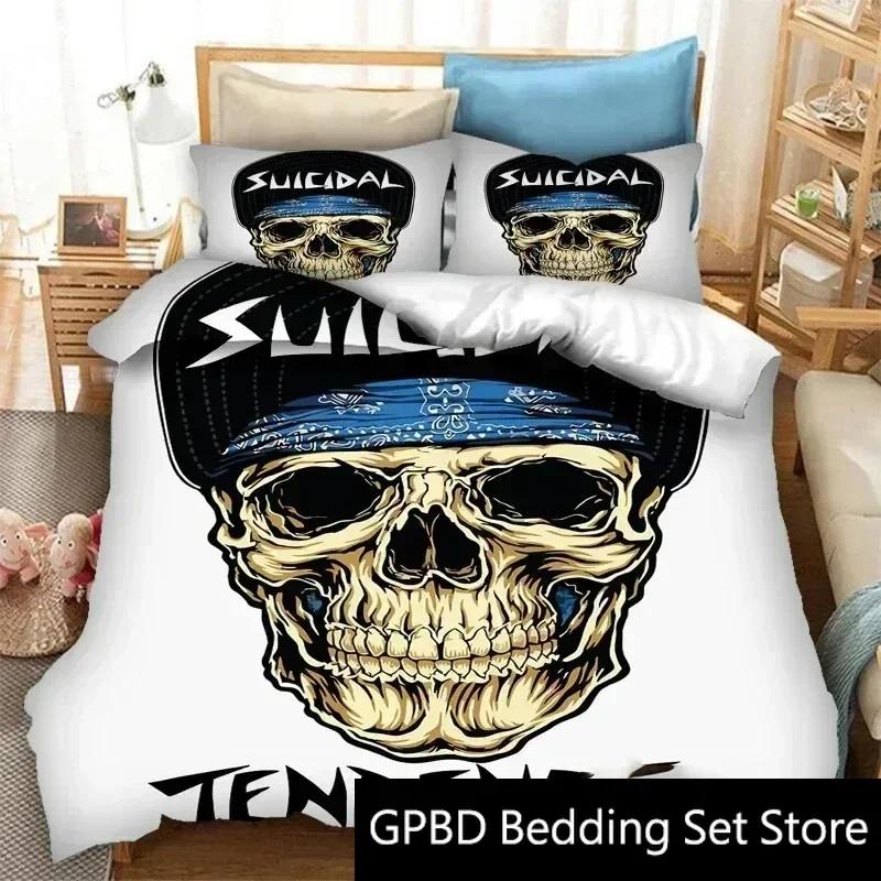 

3D Print Suicidal Band Tendencies Bedding Set Double Twin King Duvet Cover Comforter Pillowcase Boys Girls Adults Bedroom 70x133cm