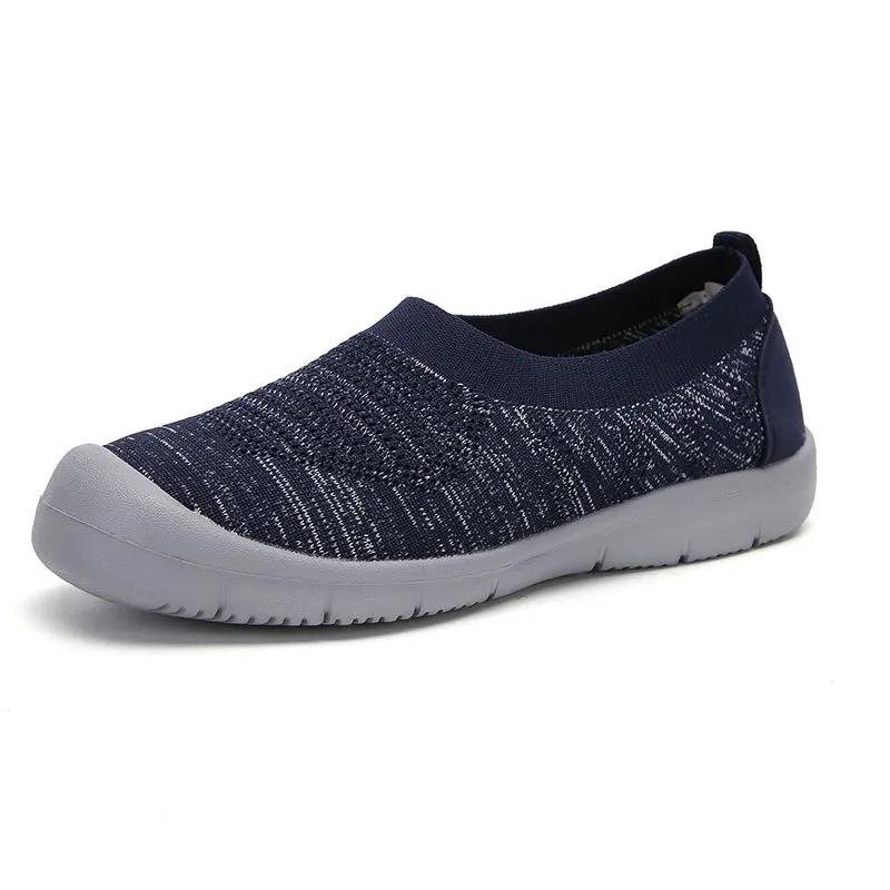 Neue Sommer Große Damenschuhe Mittleren Alters Mutter Schuhe Frau Weben Atmungsaktiv Mädchen Mesh Flache Lässige Strandschuhe