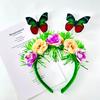 Colorful Butterfly Headband for Adult Elegant Flower Headhoop Carnival Party Headdress Stage Performances Props Headwear
