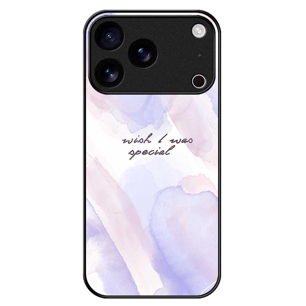 For iPhone 17 Pro Max Case TPU PC Tempered Glass Pattern Printing Phone Back Cover