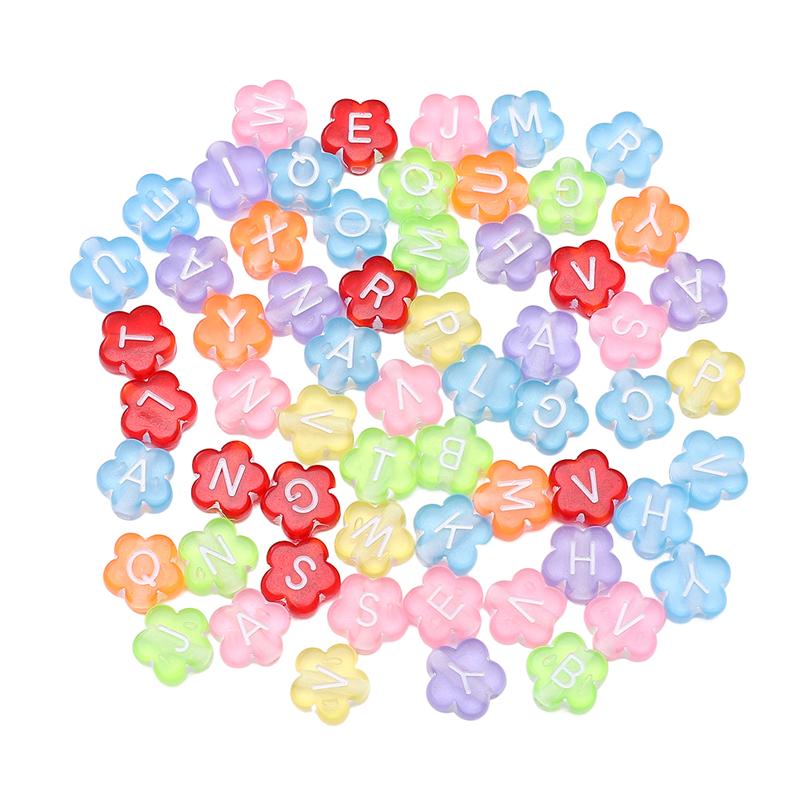 500g akrylové korálky Letter Charms Korálky se švestkovým květem pro výrobu šperků na náramek
