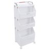 Rolling Storage Cart Multifunction Utility Rolling Storage Organizer Folding Laundry Basket with 4