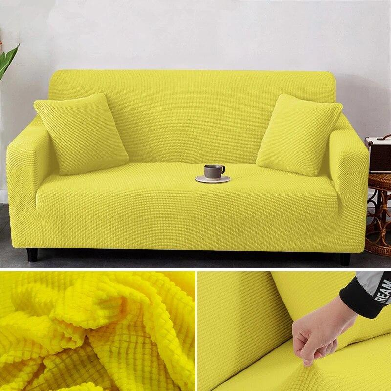 1/2/3/4 Seater Thicken Elastic Jacquard Sofa Cover Slipcover Stretch Polar Fleece L Shape Corner Sofa Covers for Living Room