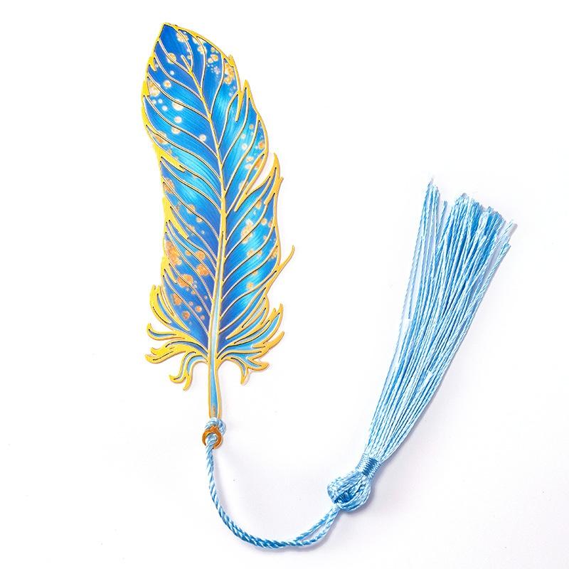 Retro Feather Metal Bookmark Book Accessories Marque Page Bookmark Separador Cute Stationery Marcapaginas Bookmarks