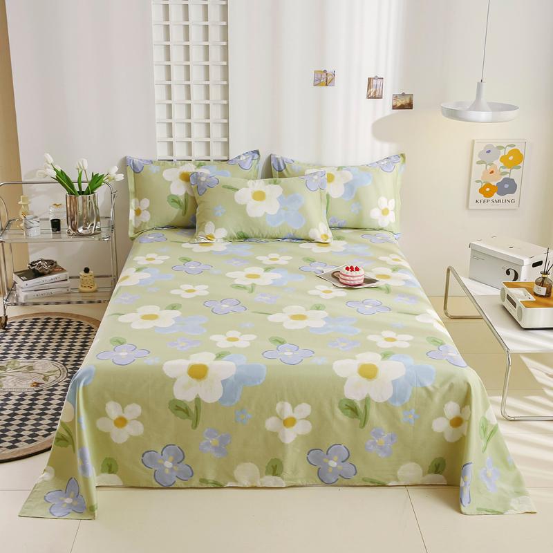 Cotton Bed Flat Sheet for Double Bed Plain Solid Color Top Sheets Single/Queen/King Flat Bedsheets Home Bed Linen Sheets