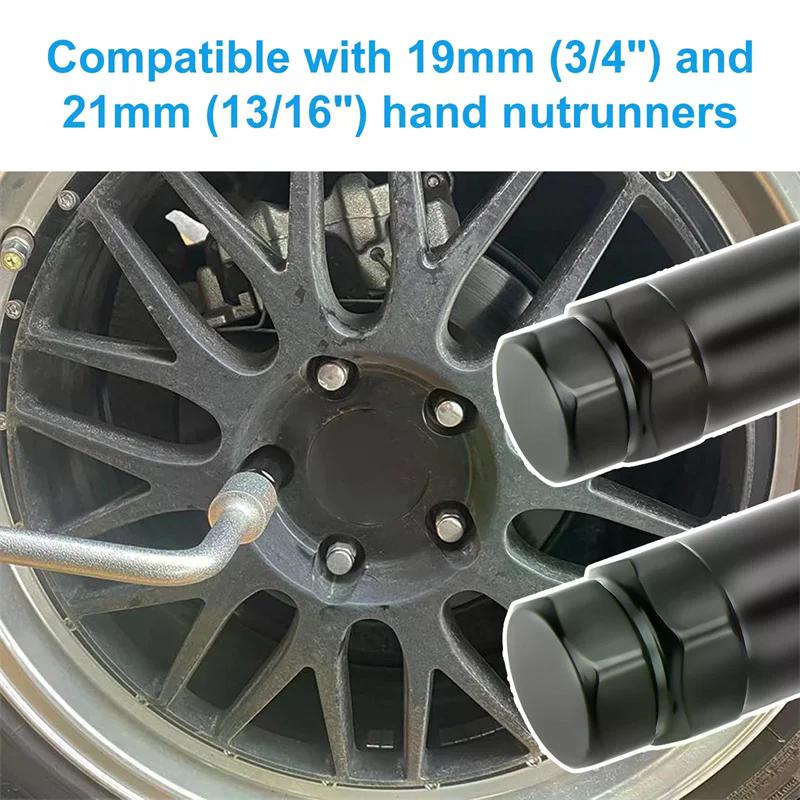 Small 6 Spline & 7 Spline Sockets Fuel Rim Lug Nut Key Wrench For Aftermarket Lugnuts 14X1.5, 14X2.0, 12X1.5, 12X1.25