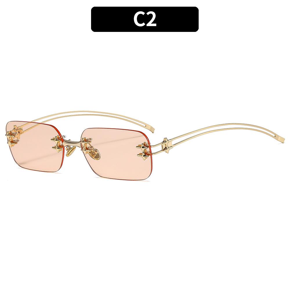 Новые Модные Безрамные Звездные Солнцезащитные Очки Y2K Трендовые Солнцезащитные Панк Солнечные Очки Персонализированные Инструменты для Фотографирования Очки для Кошачьей Походки