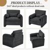 YODOLLA Armchair Sofa for Living Room, Large Single Sofa Padded Seat with Lumbar Pillow, Velvet Morden Accent Chairs, Black