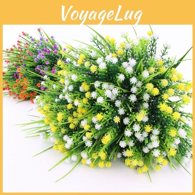 Plastic Faux Plant Bouquet With Soft Flower Accents For Living Room And Office Decoration