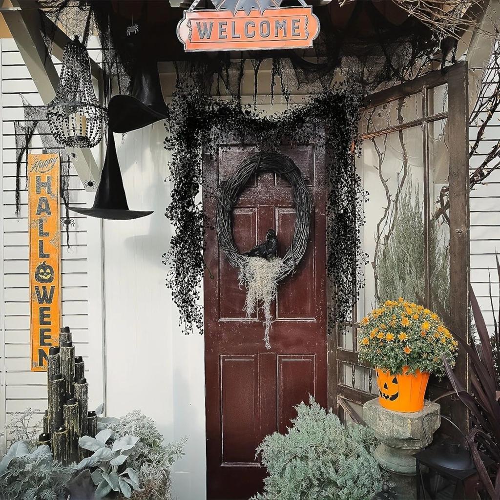 Simulated Golden BellWillow Vine, FakeEucalyptus FlowerHarvest Festival, Halloween