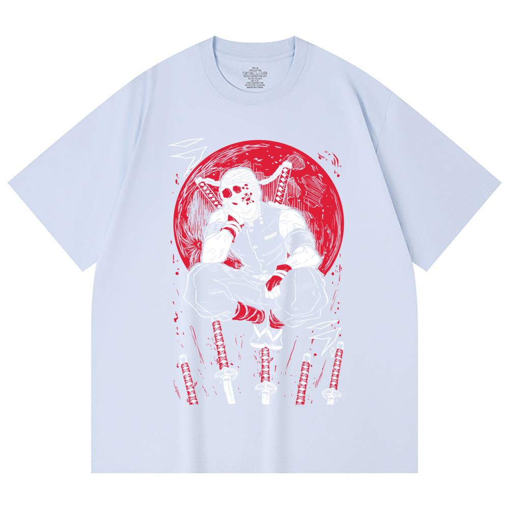 230 Gsm 100% Cotton Demon Slayer V48 Uzui Print Unisex Heavy Cotton T Shirt