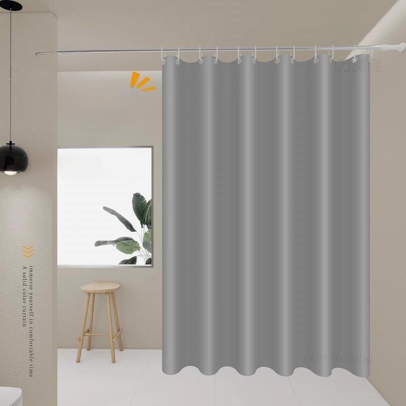 Transparent Waterproof Shower Curtain Bathroom Translucent Partition Curtain Easy Clean Wipe Mildew Proof Curtains with Hooks