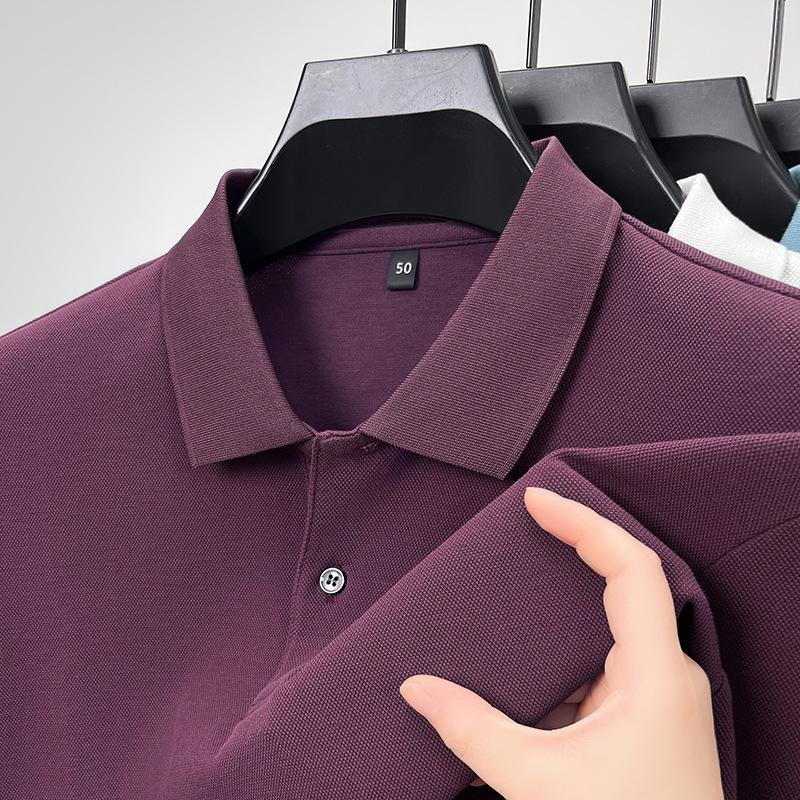 Men's Polo Shirt High-end Long-sleeved Lapel T-shirt Men's Spring Casual Business Men's Clothes