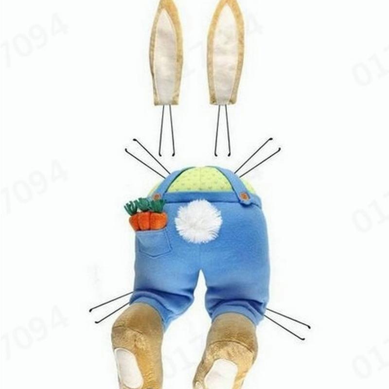 

Пасхальное украшение для двери, кролик, висящий венок, вор, кролик, гирлянда, украшения синий