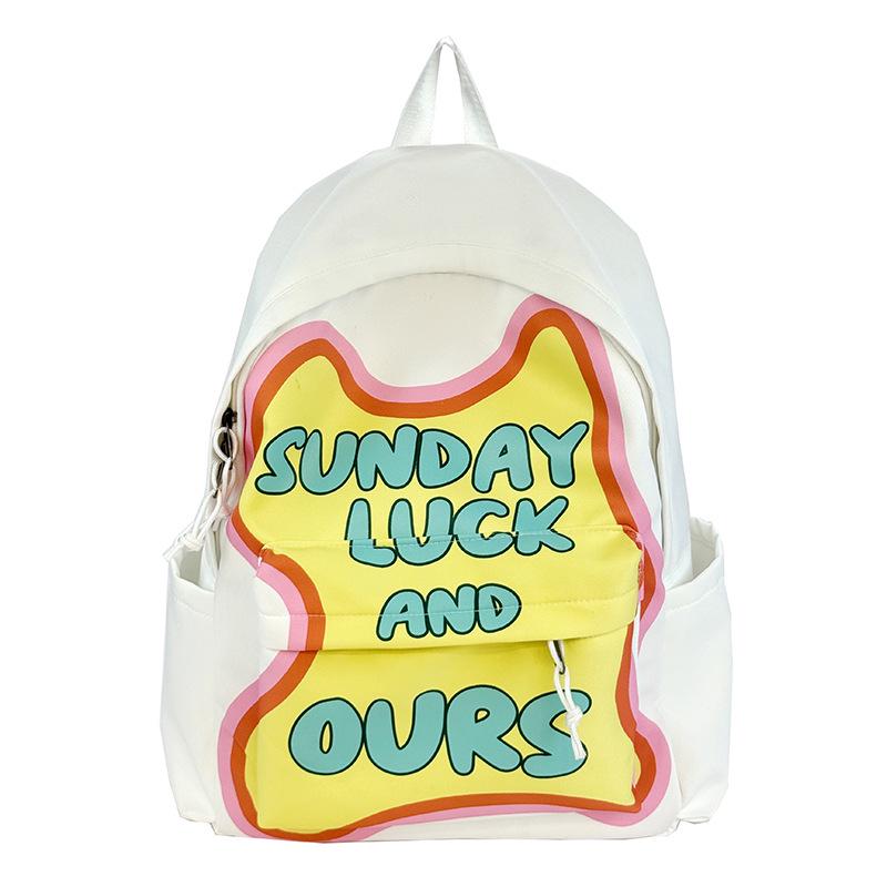 

2025 Women s Mori-Style Trendy Double Shoulder Backpack for Middle & High School Students Bag Only білий