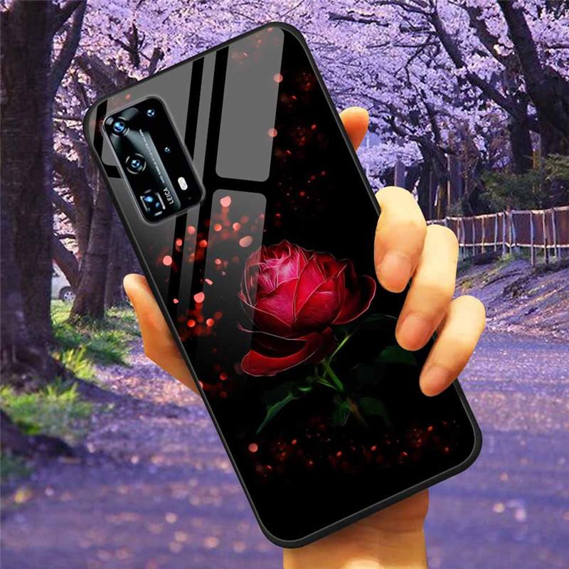 For Huawei P40 Lite / P40Pro Case P 40 Tempered Glass Starry Marble Hard Back Cover for Huawei P40 Pro / P40Lite E Cases Coque