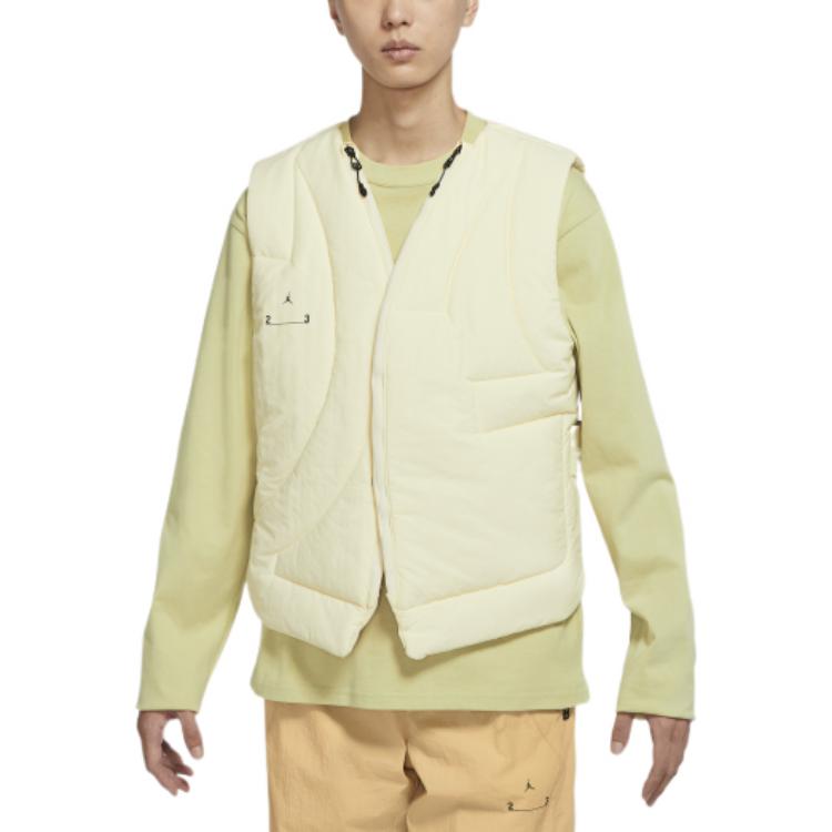 Jordan Gilet Solido Scollo a V Monopetto Slim Fit Uomo Top Albicocca DR1438-113