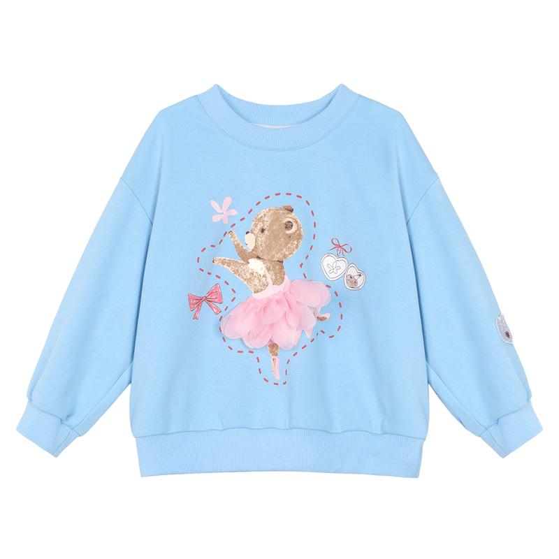 LUSON Okids Girls' Playful 3D Cartoon Sweatshirt