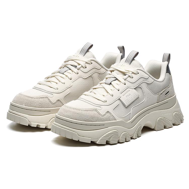 New FILA HIKE Low Top Chunky Sneakers Women's Micro White F12W134158FSW