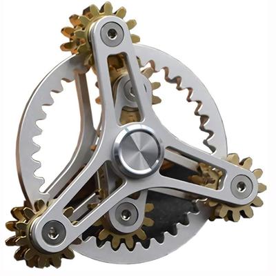 Reines Messing Fidget Spinner Gears Linkage Fidget Gyro Spielzeug Metall DIY Handspinner mit mehreren Premium-Lagern (12 Lager)