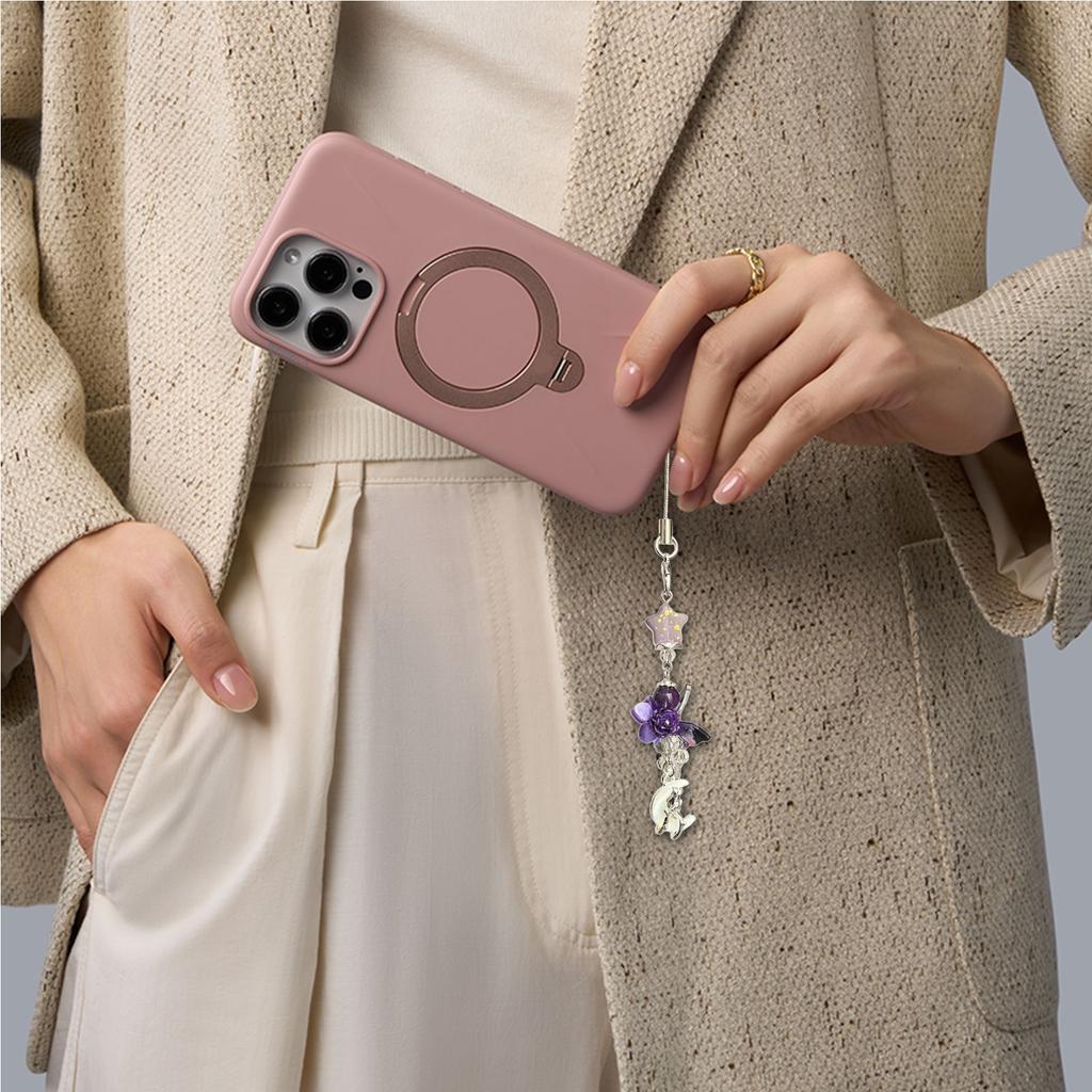 Lila Quaste mit Perlen Handyanhänger Modisches und praktisches Handy-Hängeaccessoire für junge Frauen und trendige Benutzer