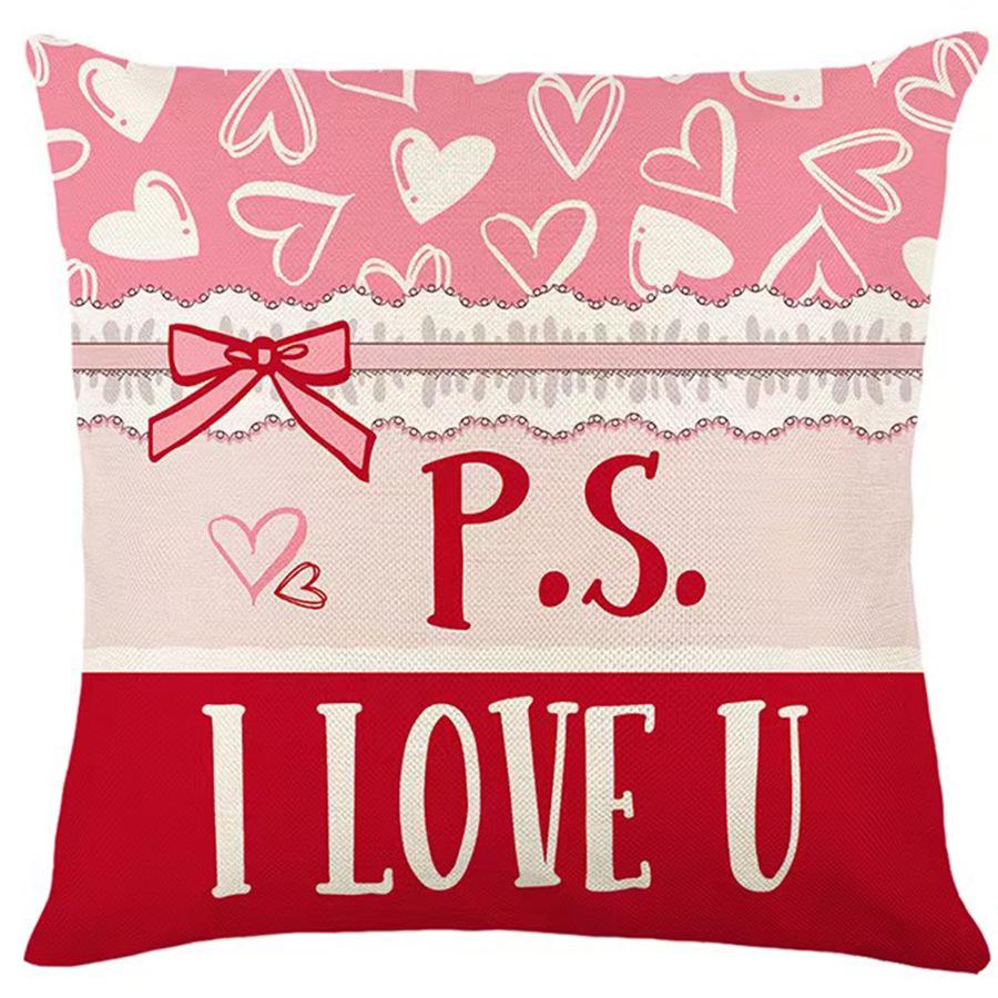 Valentine s Day Heart Print Cushion Cover for Sofa Decor 45x45 cm 719₽