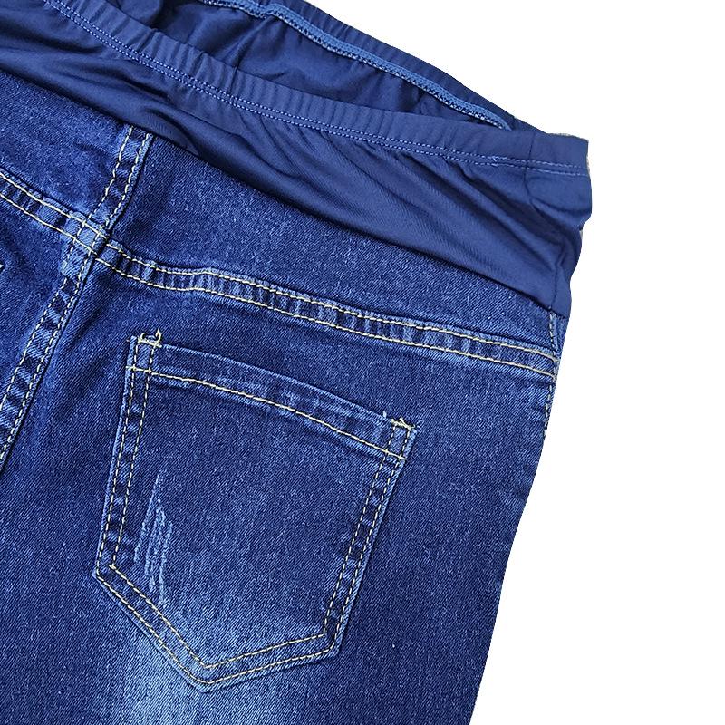 Jeans Skinny Premaman a Vita Alta - Autunno/Inverno, Supporto per la Pancia, Vestibilità Comoda, Modellante, Lunghezza Nove Punti, Apertura della Gamba Stretta