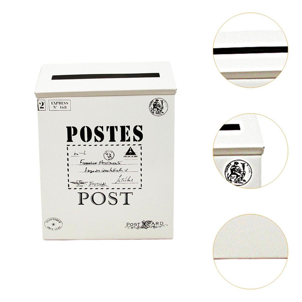 Wall Hanging Mail Box Opinion Box Metal Postbox Letterbox Wall Mounted Mailbox for Outdoor Yard Home Office Front Door Garden