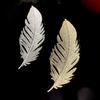 Luxury Copper Micro Inlaid Cubic Zirconia Feather Brooch Women Wedding Jewelry Gift Clothing Accessories