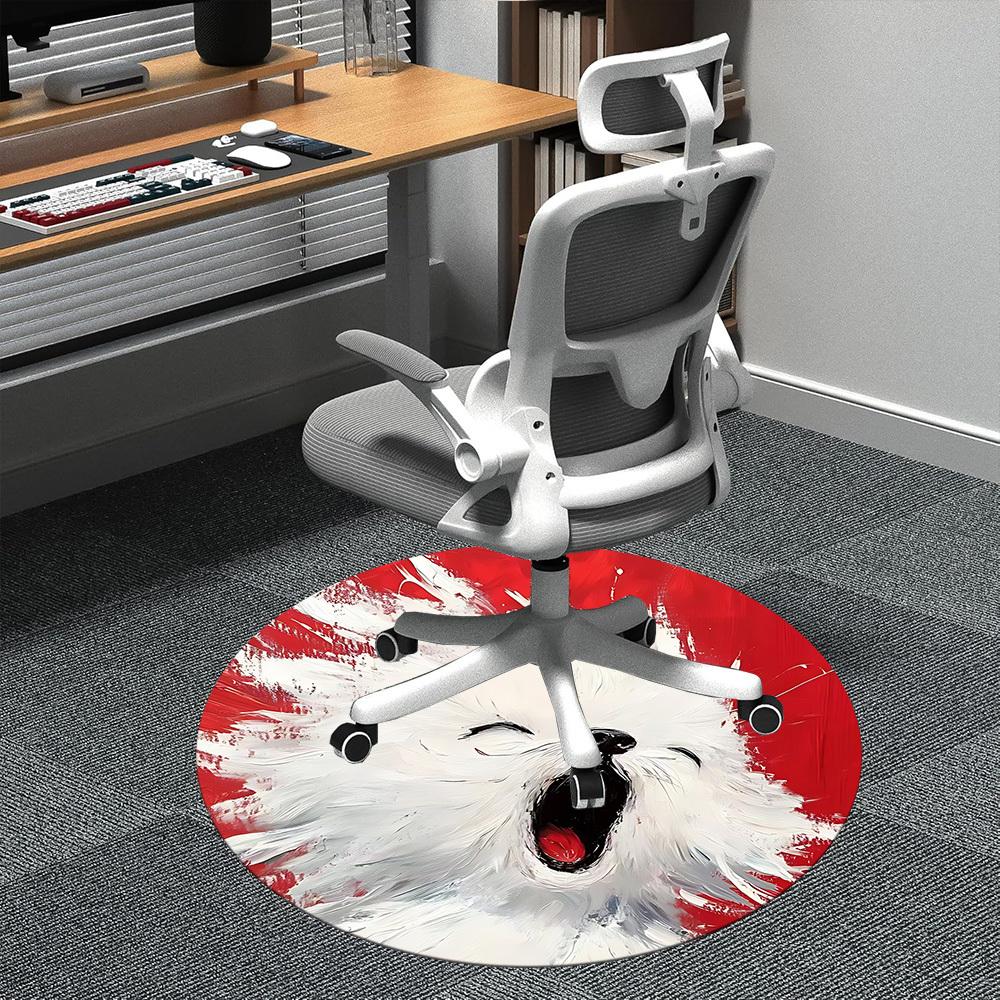 

1PC Puppy Love Office Round Area Rug, Mat Suitable ForOffice, Under Office Chairs Bedroom Living Room Home Decor, Room Deco 80cm