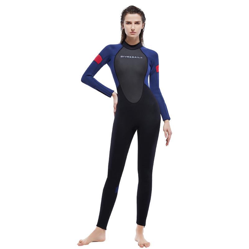 

DIVE&SAIL 3MM Long-Sleeve Wetsuit - Cold-Proof Diving, Snorkeling & Surfing Suit for Winter Swimming XS