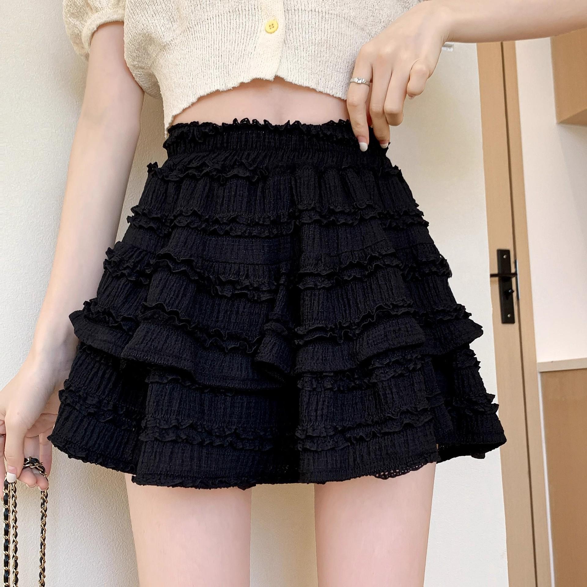 

Women s White Lace Ballet-Style A-Line Skirt - Fluffy High Waist Short Skirt for Spring/Autumn 2025 M