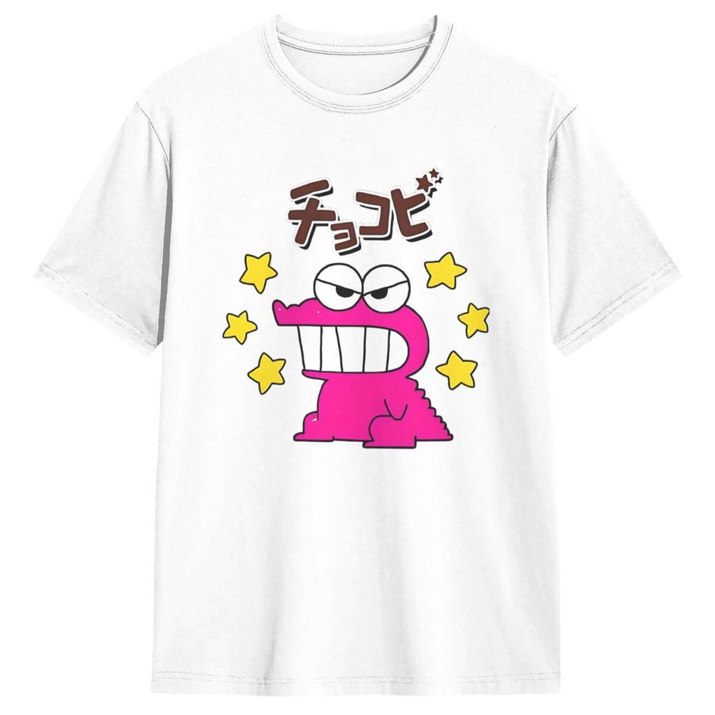 Crayon Shin Chan Crocodile Dinosaur Chocolate Cookies T Shirt Summer Y2K T Shirts Cotton Tshirt For Men's Short Sleeves Clothes