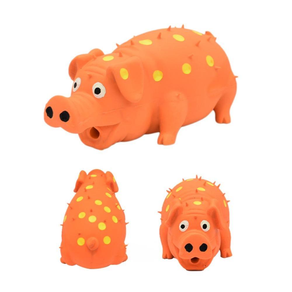 Soft Latex Latex Pig Toy Textured Surface Squeaky Pet Toy Small Dog Toy  Small Medium Dogs