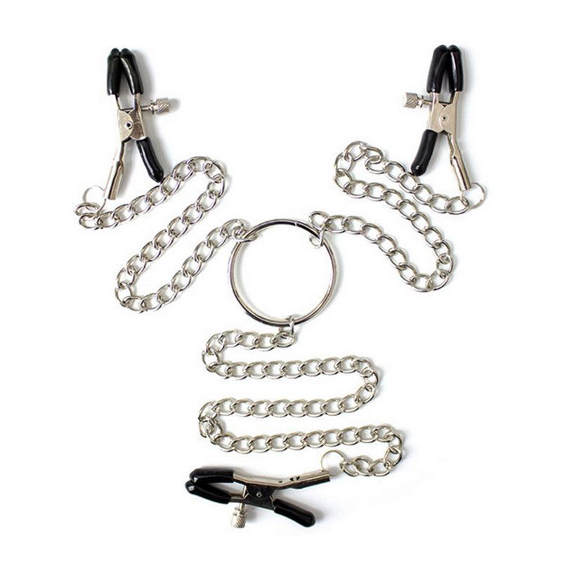 MoDi Metal Nipple Clamp With Metal Chain for Women Men Fetish To Breast Labia Clip Stimulation Massager Bondage Sex Products Adult BDSM