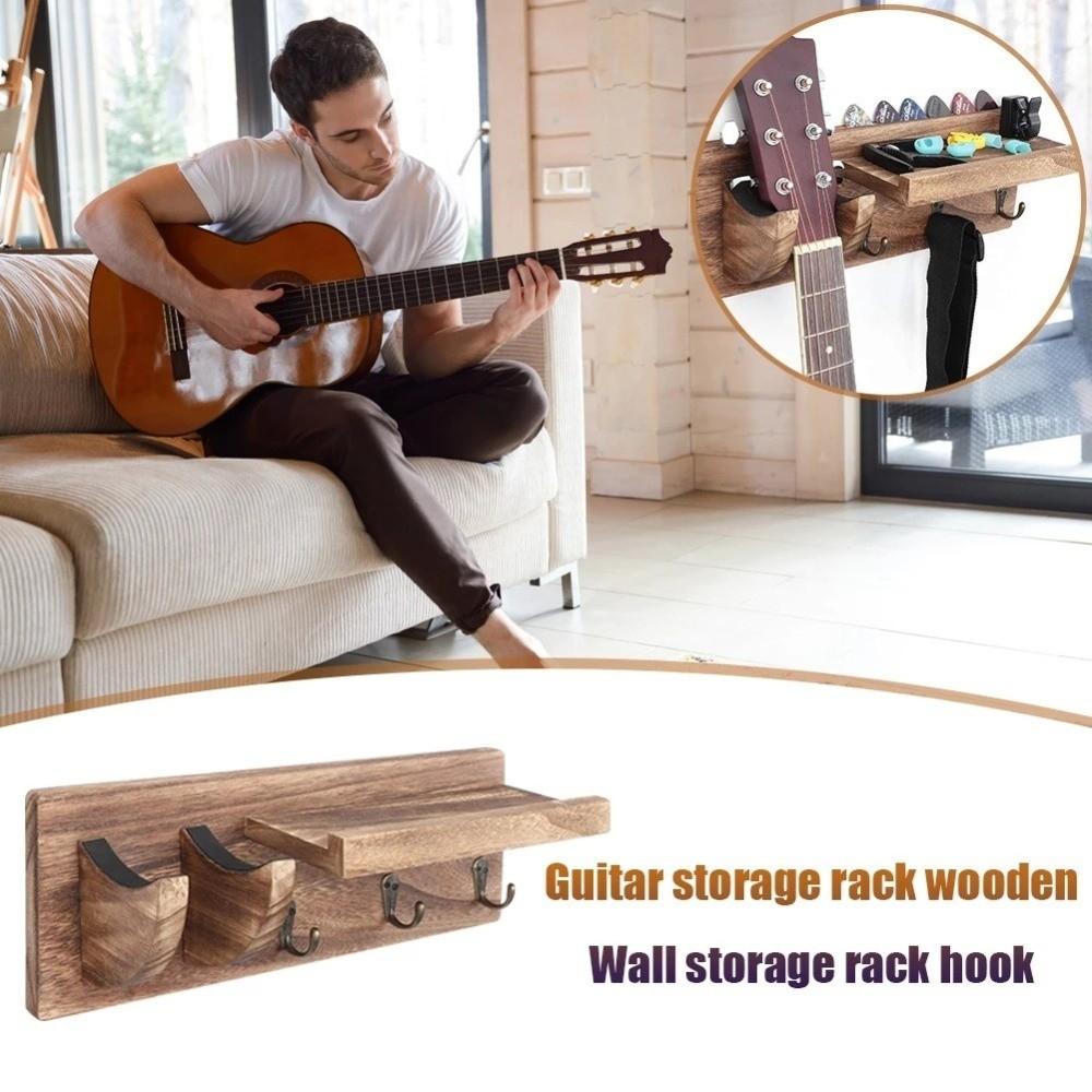 Retro Guitar Wall Mount Hanger Wall Mounted Guitar Hanging Rack  For String Music Instrument