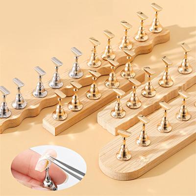 1SET Nail Holder Nail Wearing Tool Practice Stand DIY Wood Base Japanese-style False Nail Tip Nail Art Display 5/10Pcs
