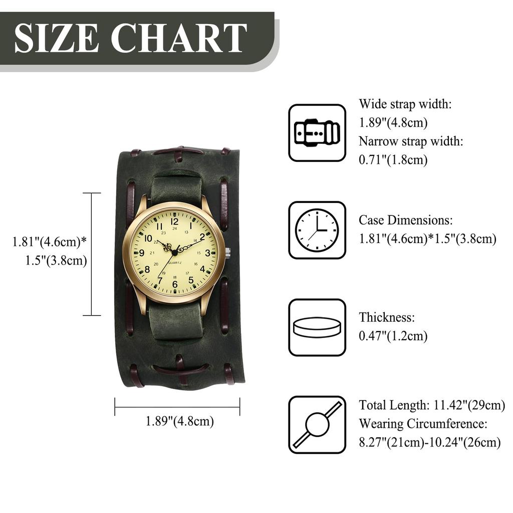 Punk and Rock Antique Watch with Genuine Leather Waterproof Analog Quartz Watch with Leather Motorcycle Fashion Watch Perfect Gift for and Day Men's