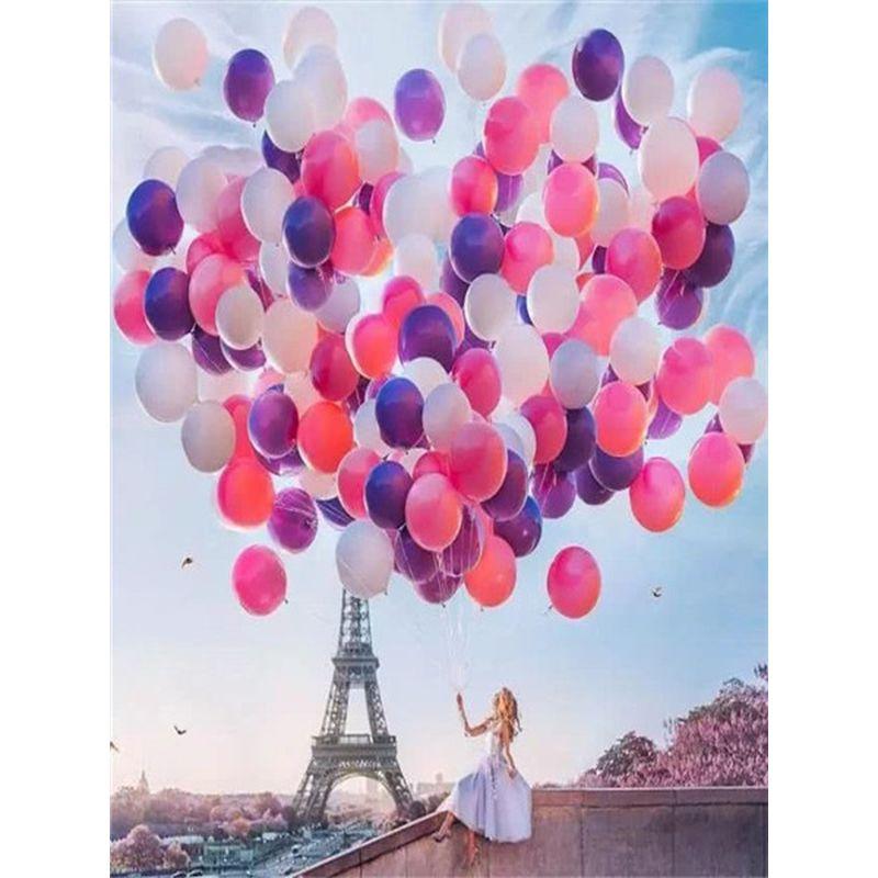 5D Elmas Mozaik Balon Resim Rhinestones Elmas Boyama Manzara Mozaik Sanatı Dikiş Kız Dekor Ev Için