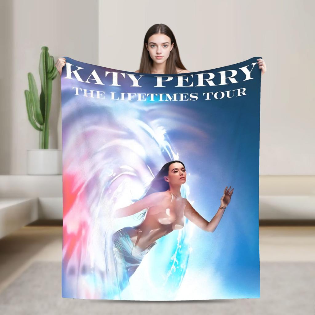 Perry Tour 2025  Katy Butterfly Blanket  Super Warm Street Trend Plush Throw Blanket For Outdoor Flannel Bedspread Bed Cover